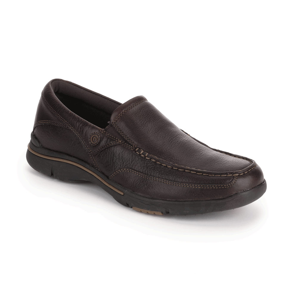 Rockport Mens City Play Eberdon - Slip-On Dark Brown - EOK480716